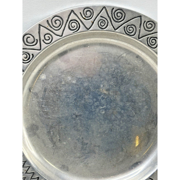 Wilton Armetale Pewter Platter Reggae Matte Plate Large Round heavy - Picture 2 of 5